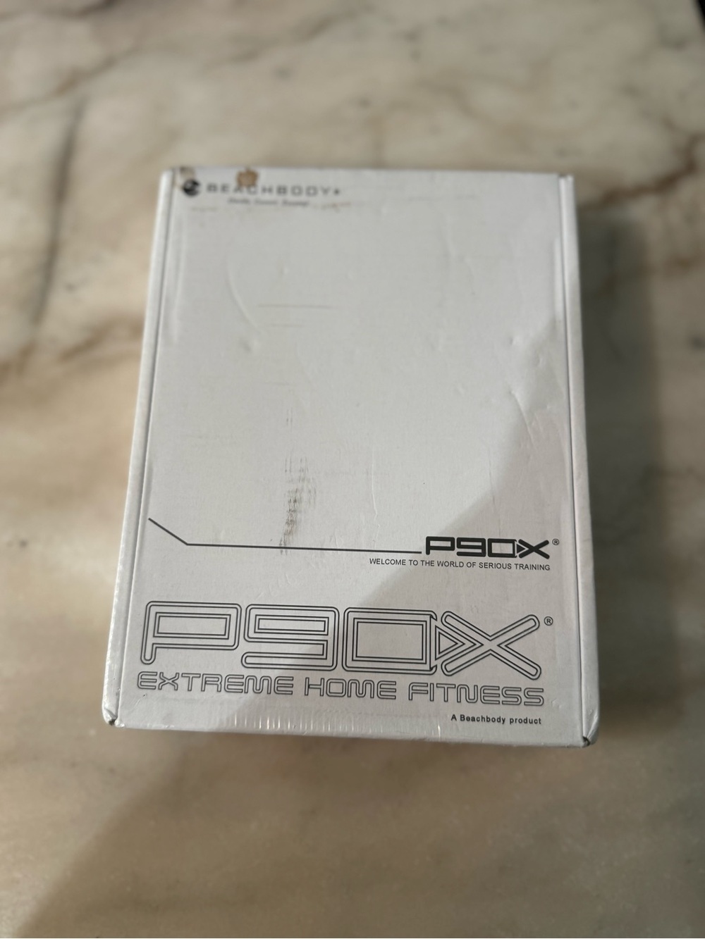Beachbody P90X Box in White with Black Logo
